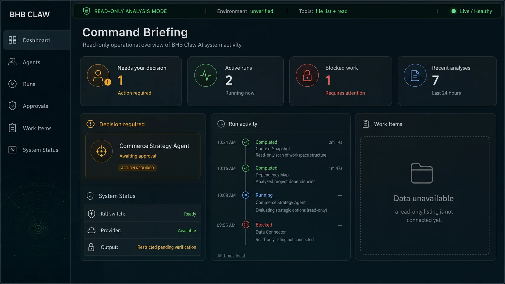 Agent Command Center visual preview